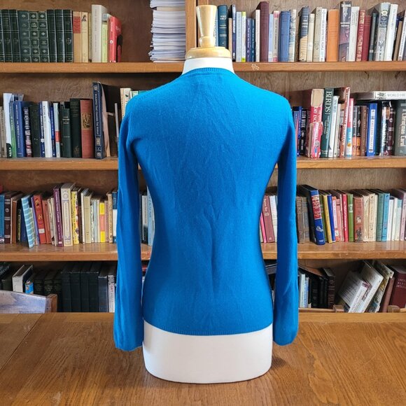 Charter Club 100% cashmere women's V neck sweater in teal size S - Picture 7 of 9